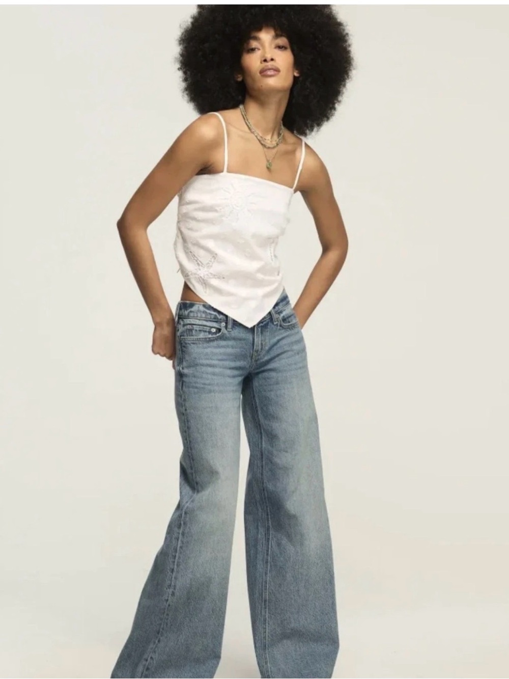 Lucky Brand Super Low Rise Ultra Wide-Leg Jeans medium wash